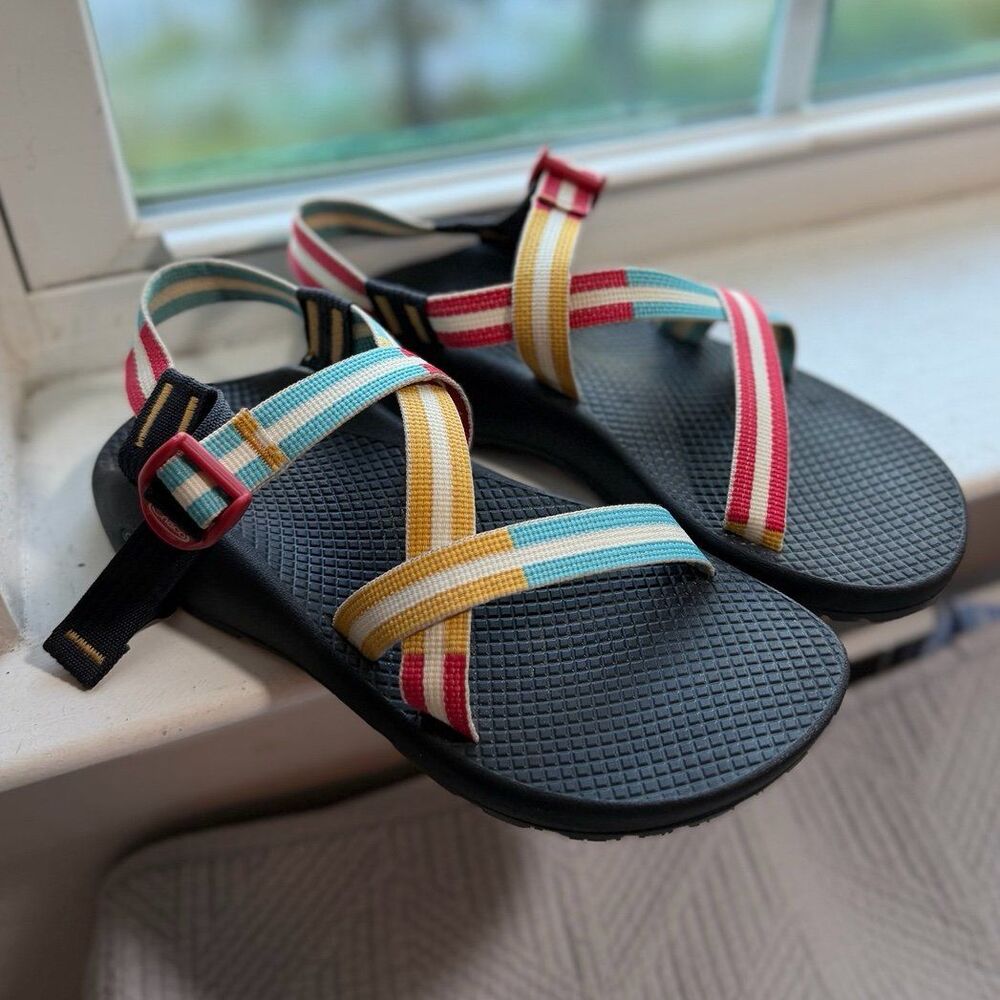 Chaco Women’s Z/1 Classic Sandal in Red, Blue & Yellow Size 8
